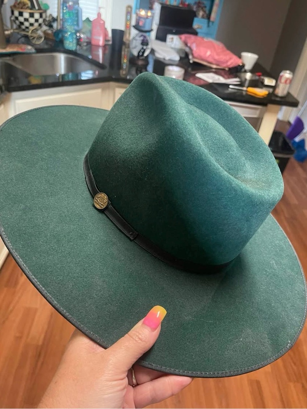 Stetson by Flea Style Deep Green Felt cowboy hat, size large